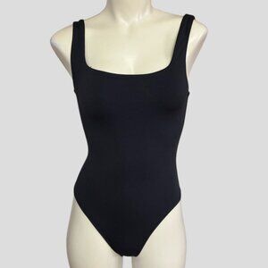 Aritzia Babaton Black Contour Square Neck Tank Thong Bodysuit Small